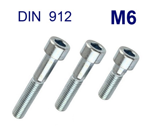 M6 Zylinderschrauben Innensechskant Zylinderkopf ISK - Schrauben DIN 912  Muttern